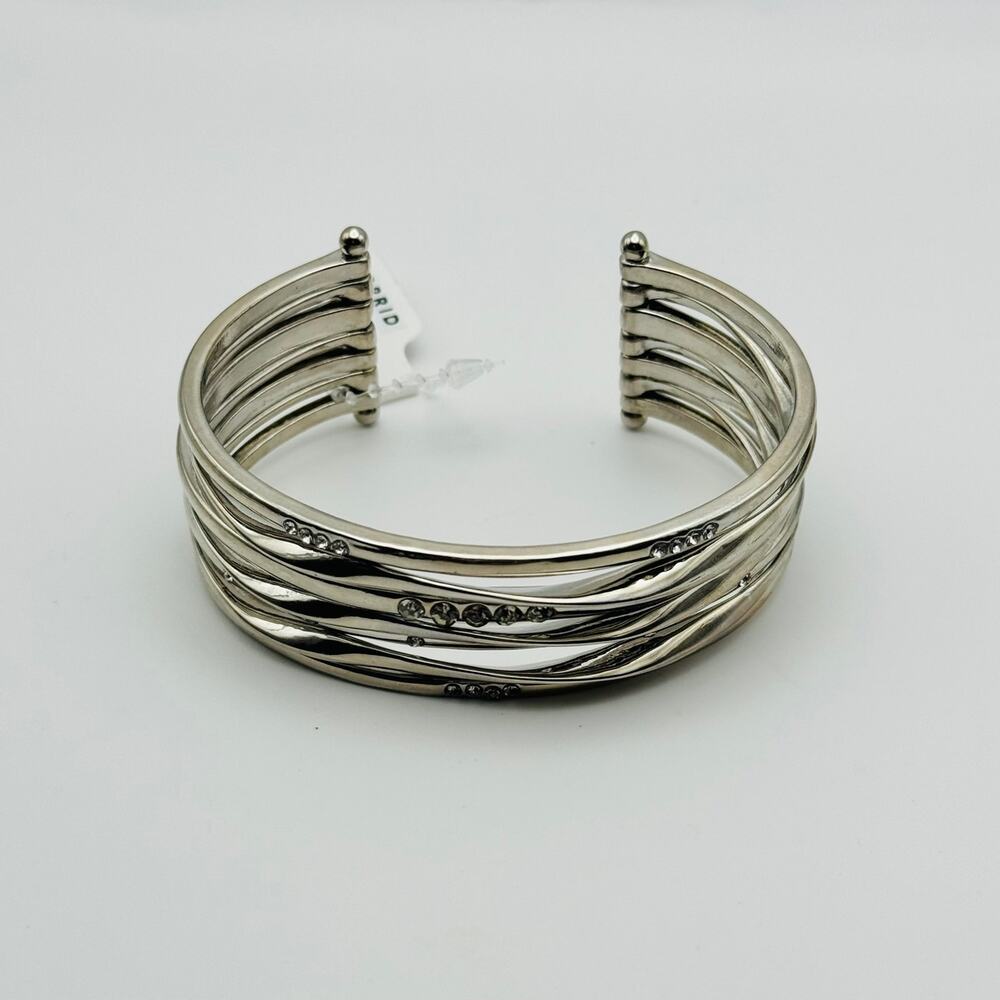 NWT Torrid Pave Multi Line Cuff Bracelet Silver Tone